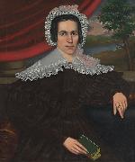 Erastus Salisbury Field Woman with a Green Book oil painting on canvas